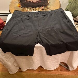 Classic Black Men's Flat Front Shorts